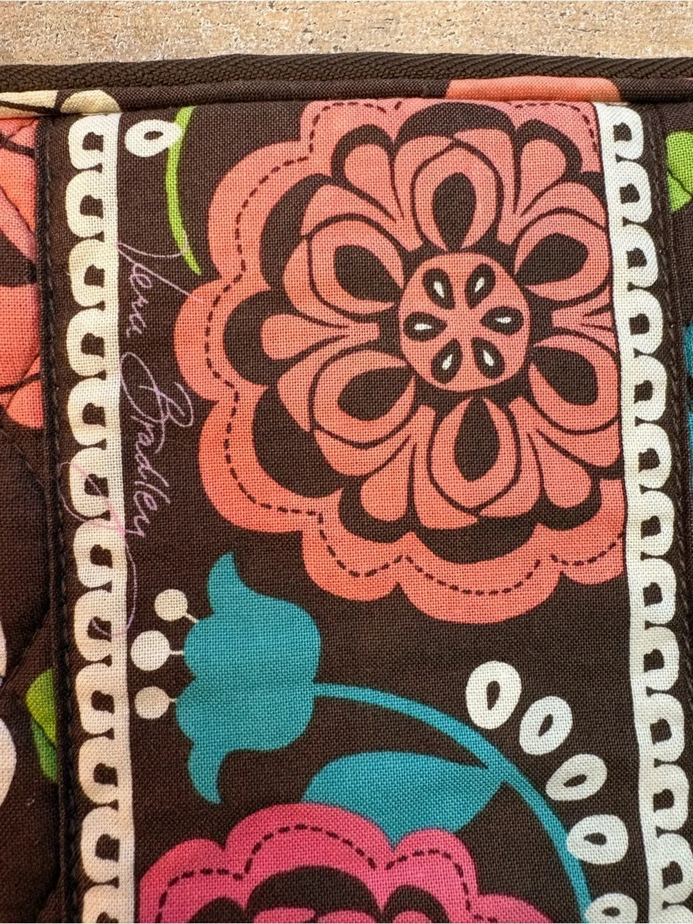 Vera Bradley Mocha Rouge Quilted Laptop Sleeve 13